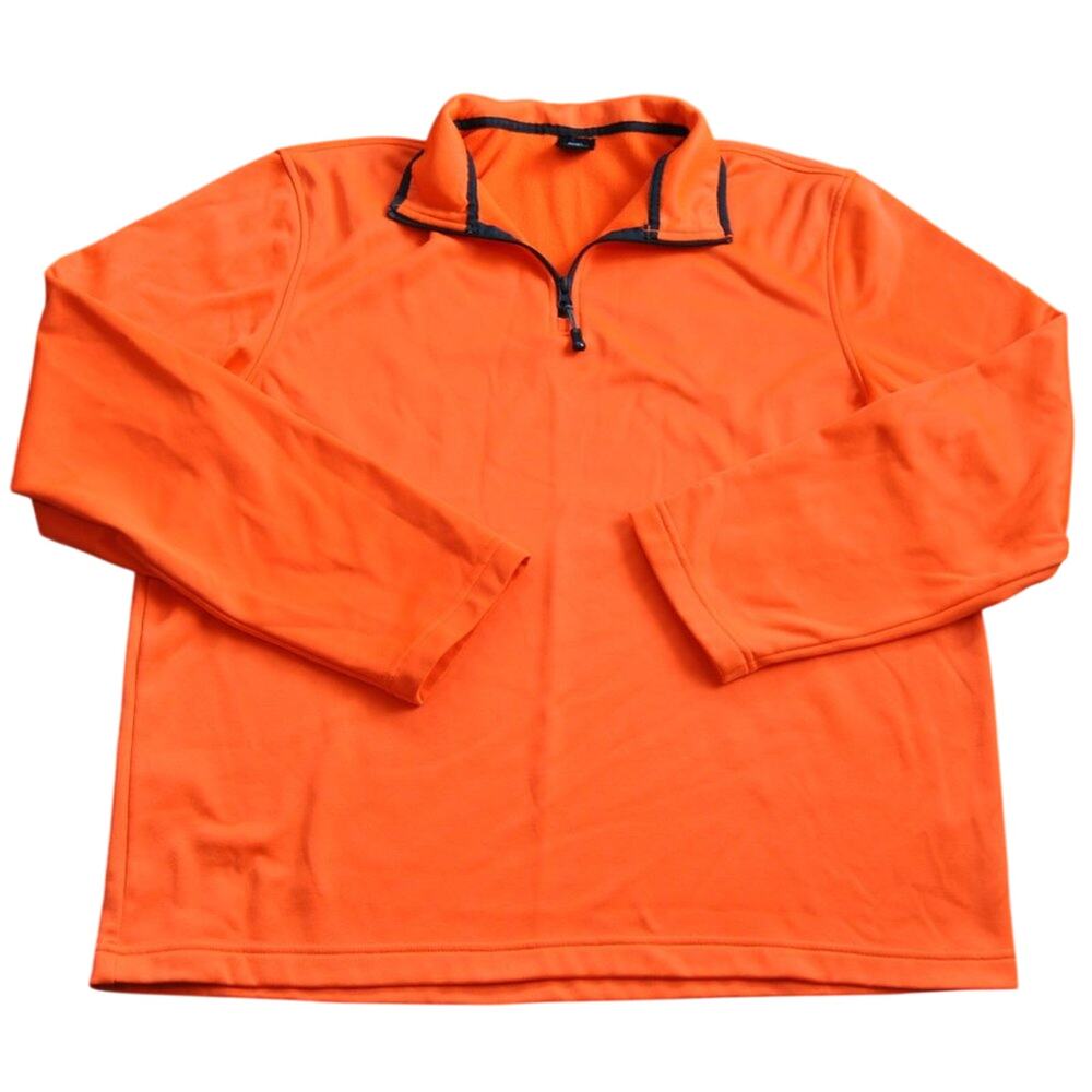 Starter Bright Orange Quarter Zip Pullover Sweater Large